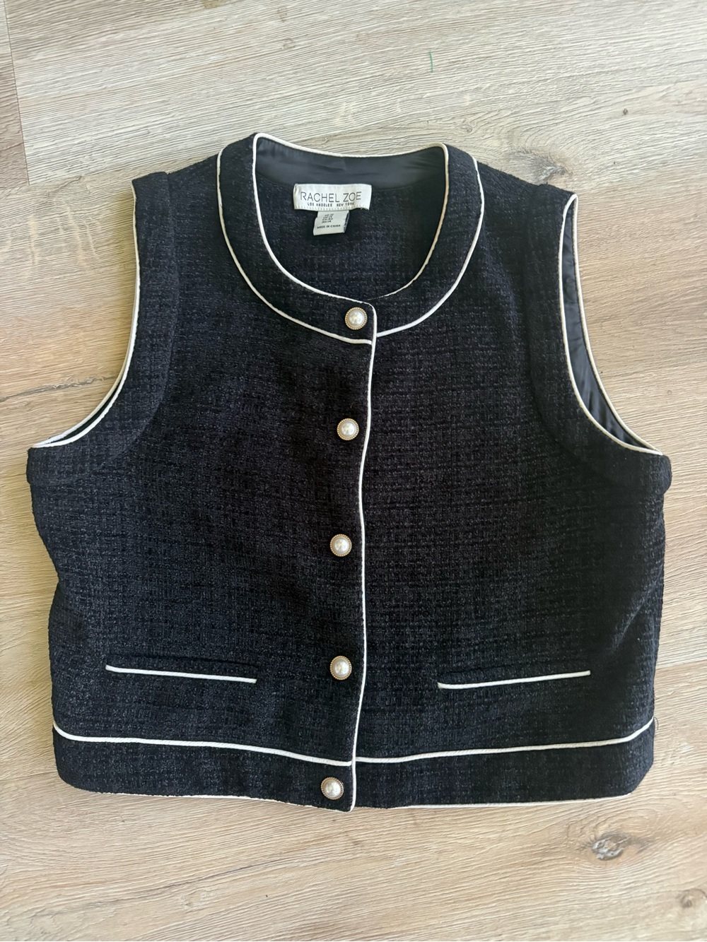 Rachel Zoe textured tweed vest